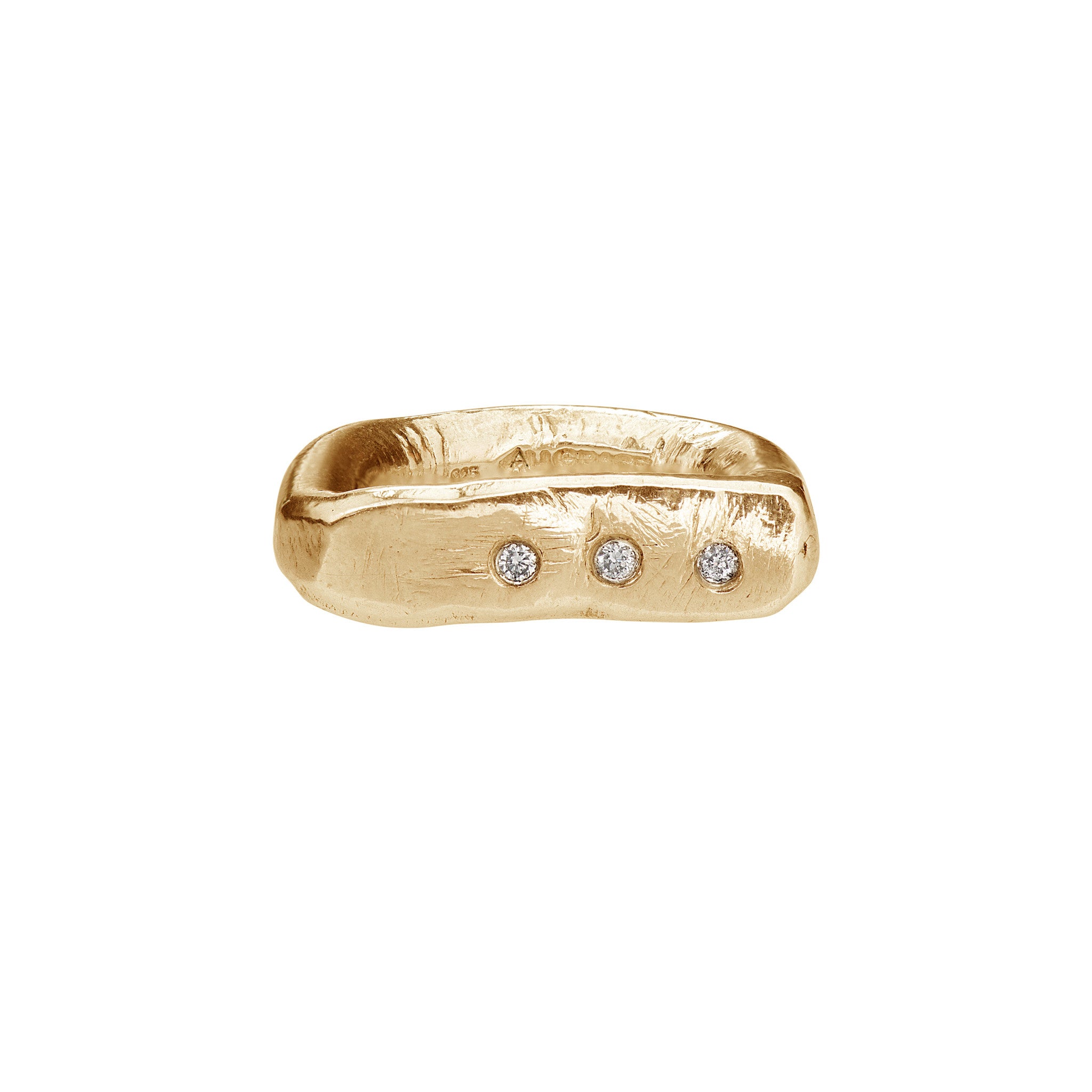 badass gold ring with diamonds