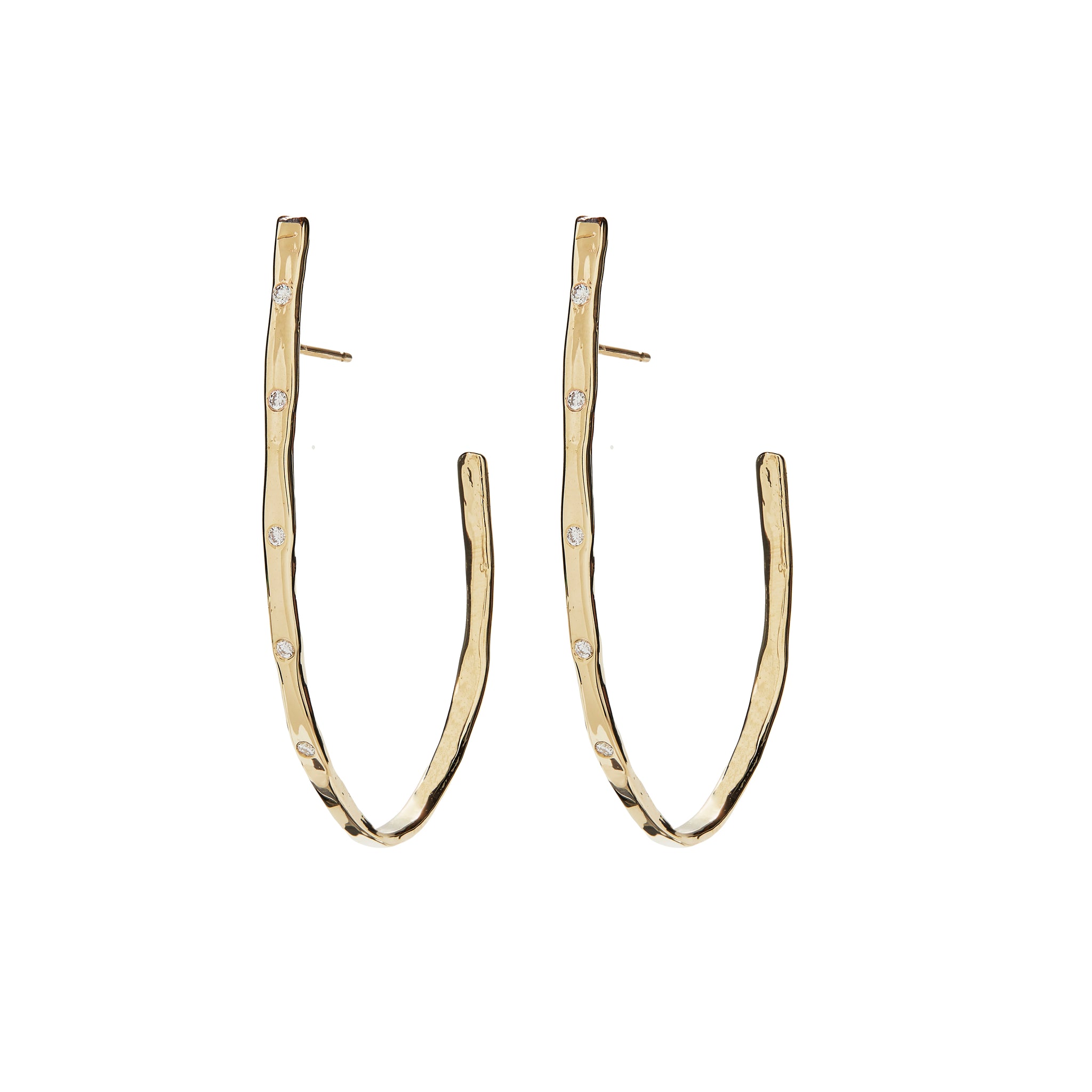 ali grace ali grace jewelry oversized hoop earring gold diamond statement earring handmade new york city sustainable fashion ethical design valentines day jewelry gift ali grace champagne