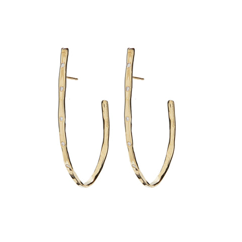 ali grace ali grace jewelry oversized hoop earring gold diamond statement earring handmade new york city sustainable fashion ethical design valentines day jewelry gift ali grace champagne