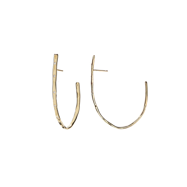 ali grace ali grace jewelry oversized hoop earring gold diamond statement earring handmade new york city sustainable fashion ethical design valentines day jewelry gift ali grace champagne