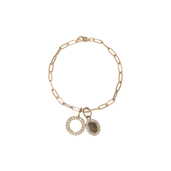 ali grace jewelry ali grace paperlink chain bracelet charm bracelet handmade in nyc sustainable fashion labradorite charm diamond charm