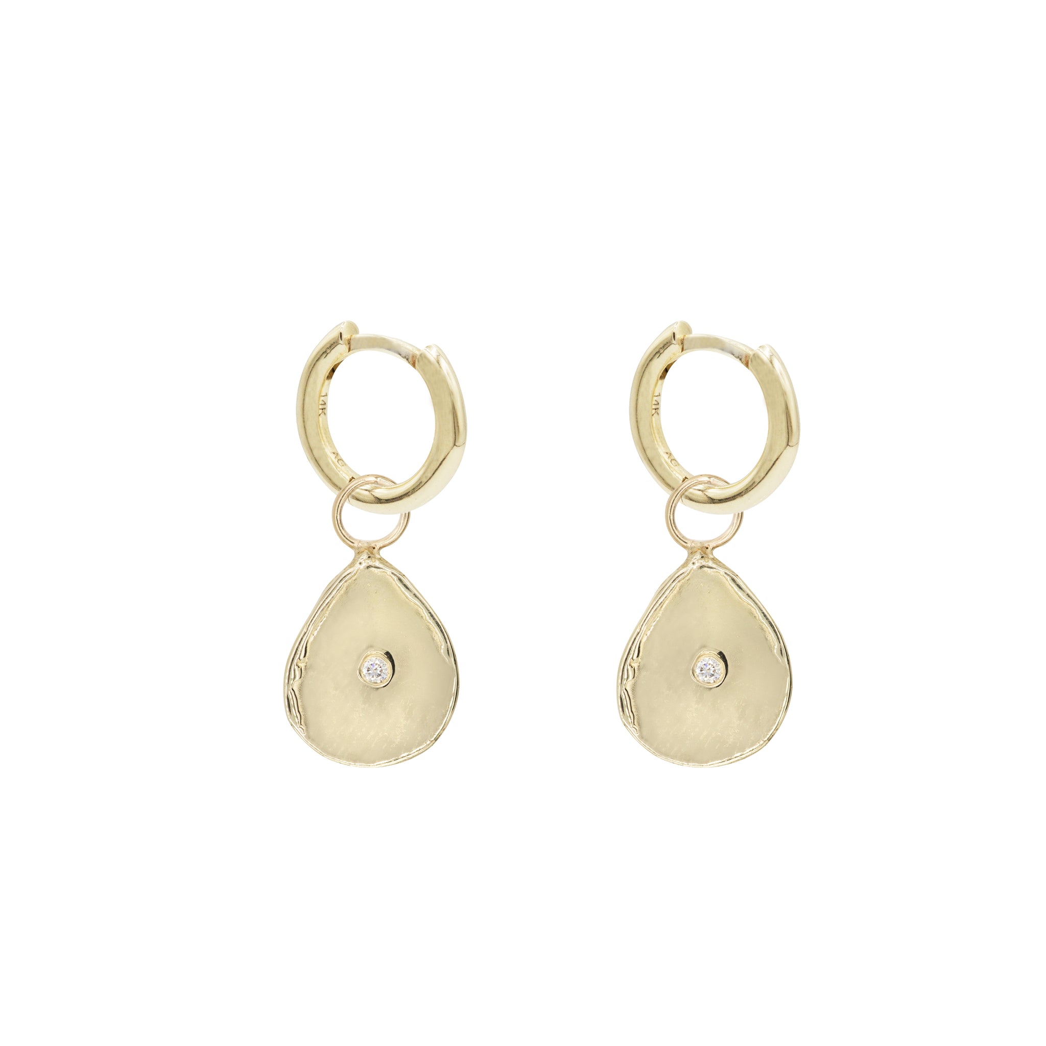 gold diamond huggies earrings diamond drops custom jewelry